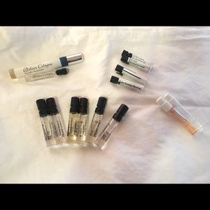 Bundle of fragrance samples—Killian, Le Labo, Floral Street, Atelier